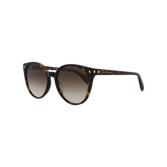 Alexander McQueen Round-Frame Acetate Sunglasses Brown Womens - Picture 2 of 6
